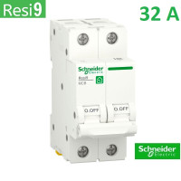 Автоматический выключатель 2Р 32А, C, 6кА, Schneider Electric RESI9 (R9F12232)